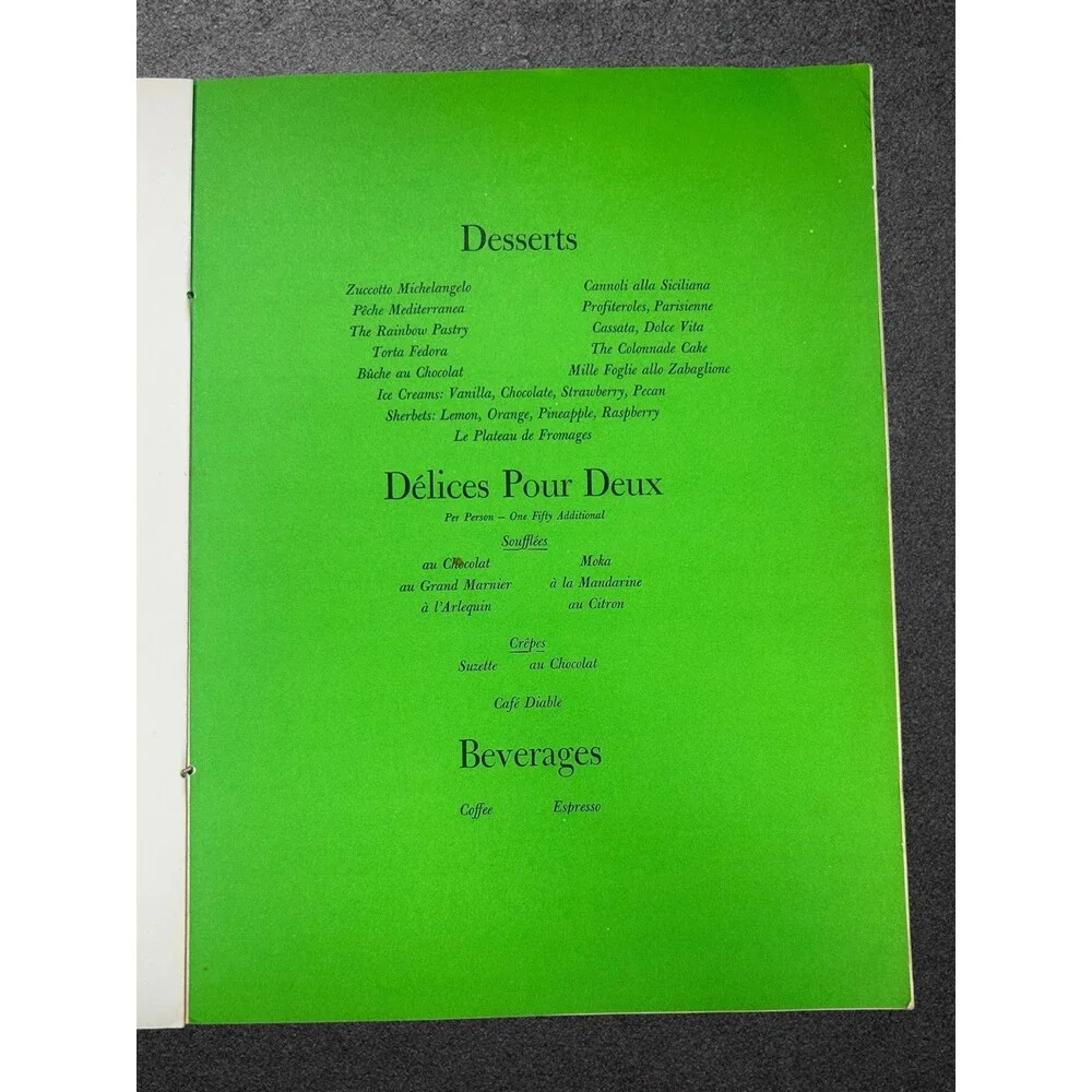 Vintage The Rainbow Room New York Restaurant Menu Die Cut Stripes Retro